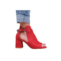Red - Back - Where´s That From Womens-Ladies Lisa Suede Open Toe Block Heel High Heels