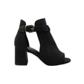 Black - Front - Where´s That From Womens-Ladies Lisa Suede Open Toe Block Heel High Heels