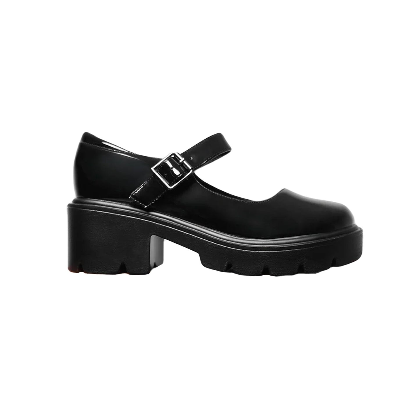 Black - Front - Where´s That From Womens-Ladies Rylee Retro PU Platform Block Shoes