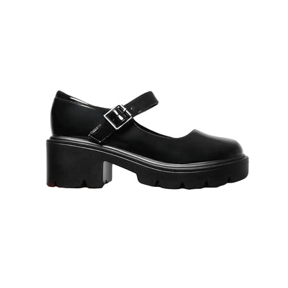 Black - Front - Where´s That From Womens-Ladies Rylee Retro PU Platform Block Shoes