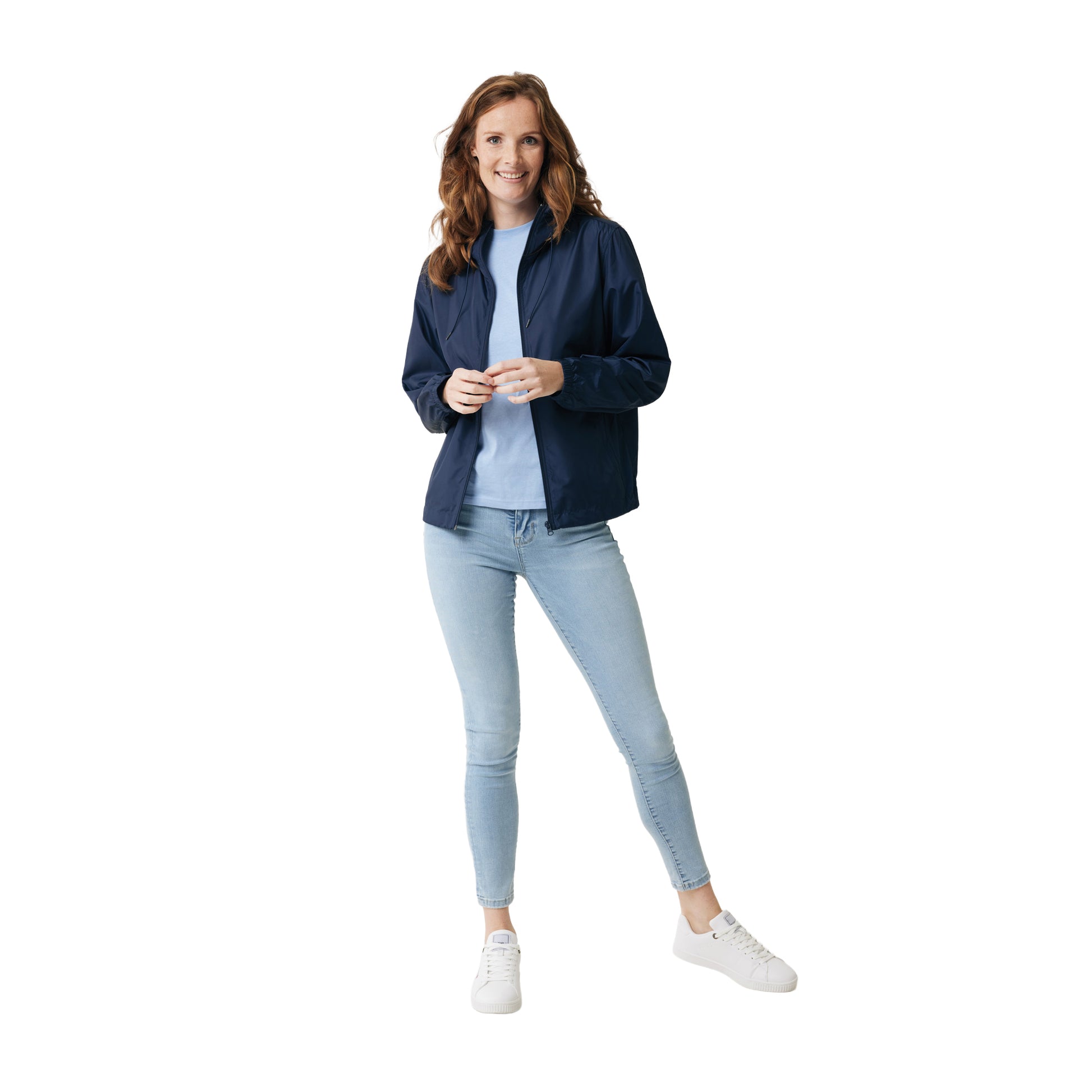 Navy - Side - Iqoniq Unisex Adult Logan Recycled Polyester Lightweight Jacket
