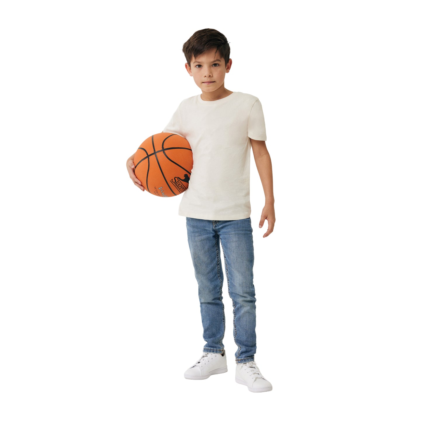 Natural Raw - Side - Iqoniq Childrens-Kids Koli Recycled Cotton Lightweight T-Shirt