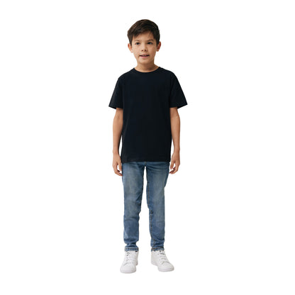 Black - Side - Iqoniq Childrens-Kids Koli Recycled Cotton Lightweight T-Shirt