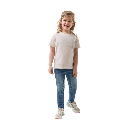 Cloud Pink - Side - Iqoniq Childrens-Kids Koli Recycled Cotton Lightweight T-Shirt