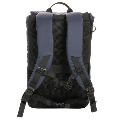 Navy - Back - XD Collection Impact Aware Flap Top RPET Water Resistant Laptop Backpack