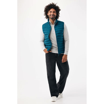 Dark Teal - Pack Shot - Iqoniq Mens Meru Recycled Polyester Body Warmer