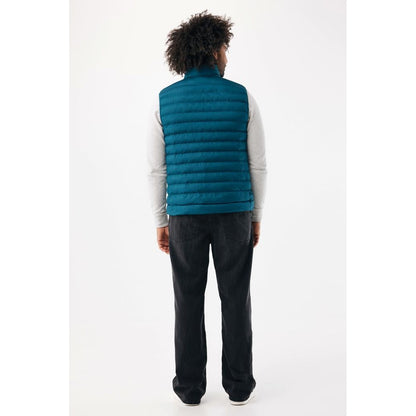Dark Teal - Close up - Iqoniq Mens Meru Recycled Polyester Body Warmer