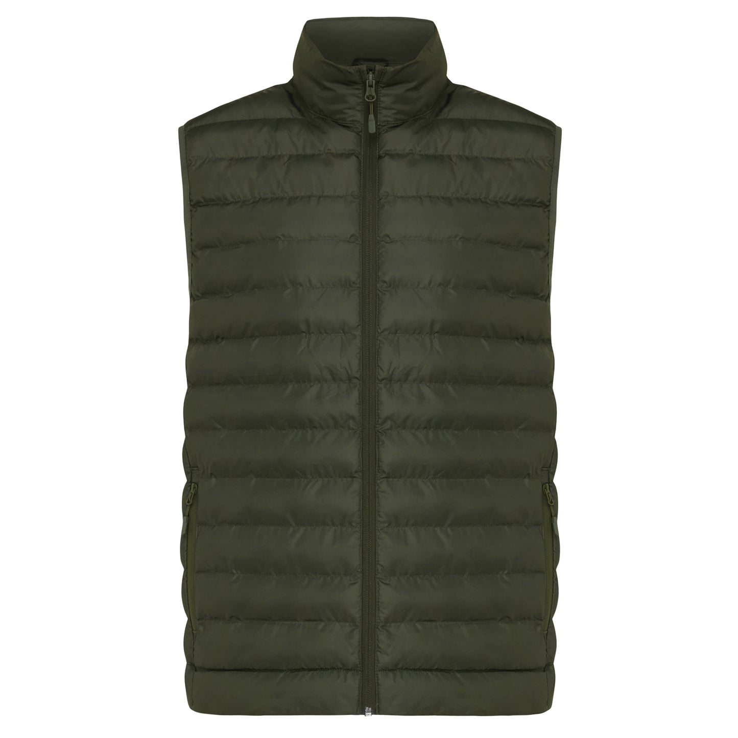 Khaki Green - Front - Iqoniq Mens Meru Recycled Polyester Body Warmer