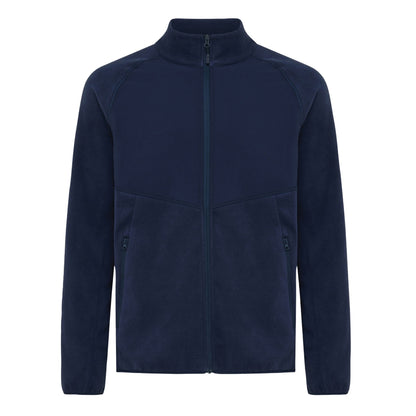 Navy - Front - Iqoniq Unisex Adult Talung Microfleece Full Zip Jacket