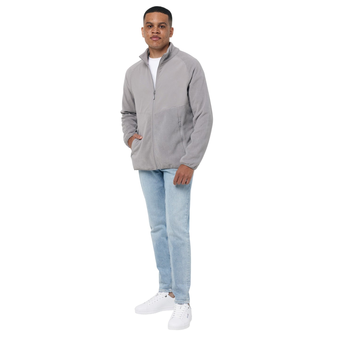 Storm Grey - Side - Iqoniq Unisex Adult Talung Microfleece Full Zip Jacket