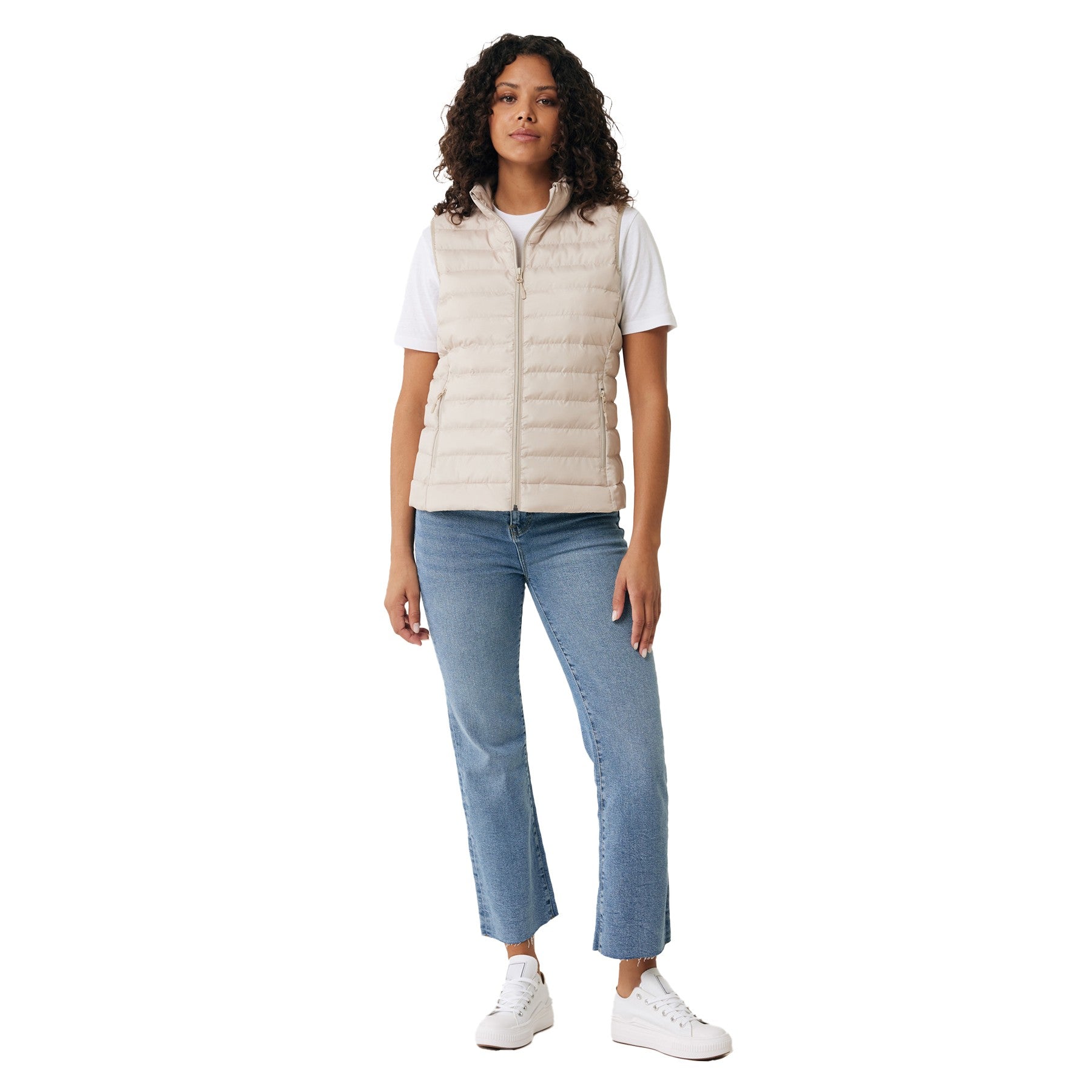 Beige - Lifestyle - Iqoniq Womens-Ladies Meru Recycled Polyester Body Warmer