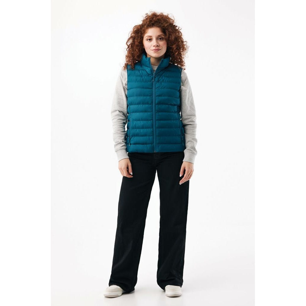 Dark Teal - Lifestyle - Iqoniq Womens-Ladies Meru Recycled Polyester Body Warmer