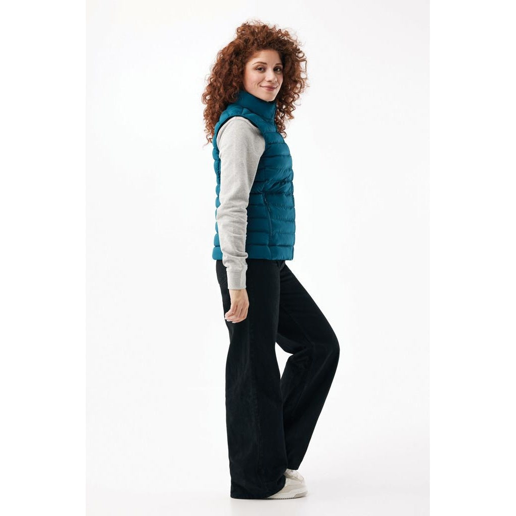 Dark Teal - Pack Shot - Iqoniq Womens-Ladies Meru Recycled Polyester Body Warmer
