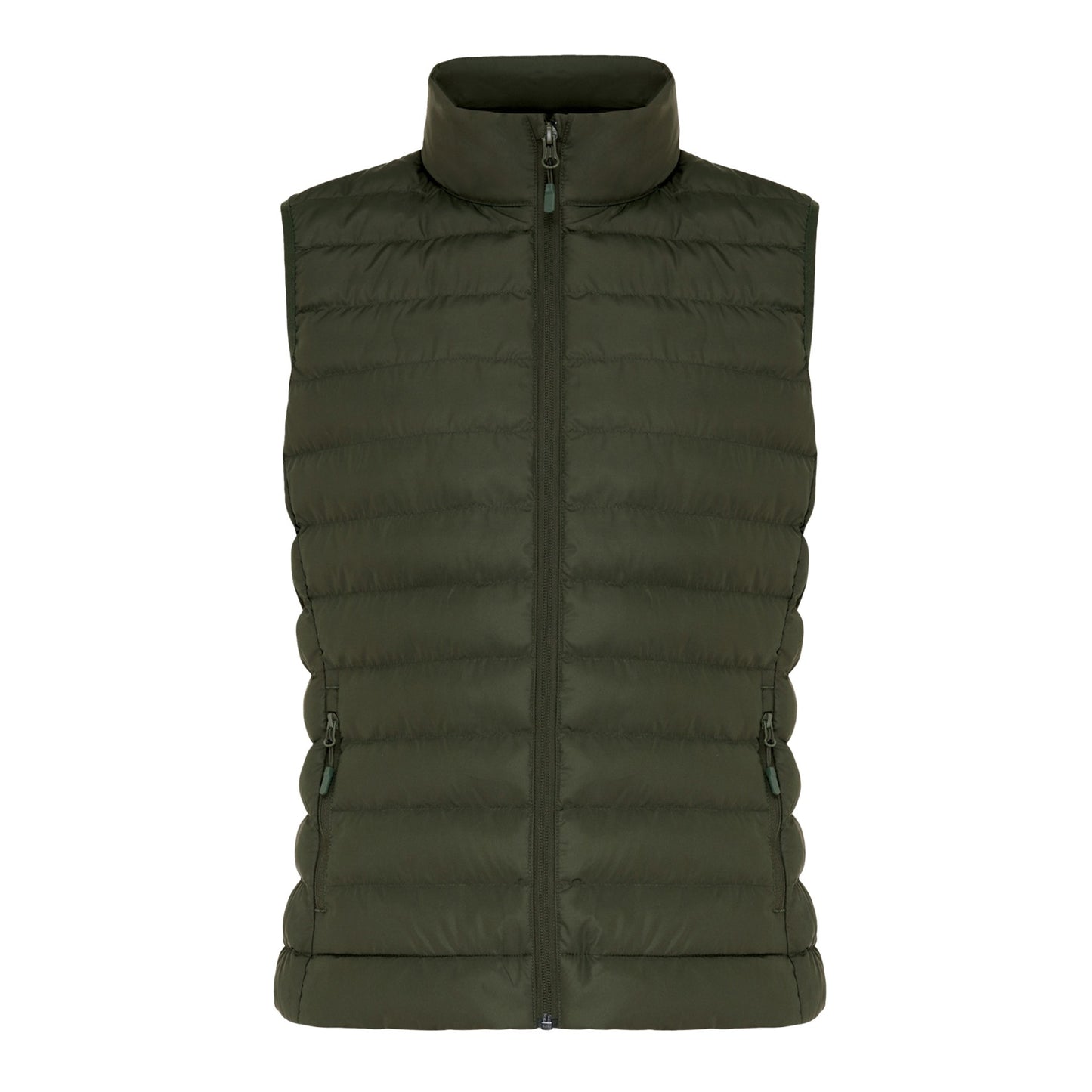 Khaki Green - Front - Iqoniq Womens-Ladies Meru Recycled Polyester Body Warmer
