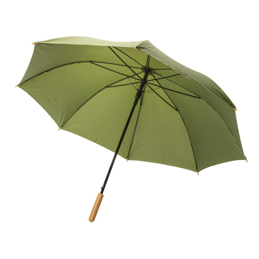 Green - Front - XD Collection Impact Aware RPET Automatic Folding Umbrella