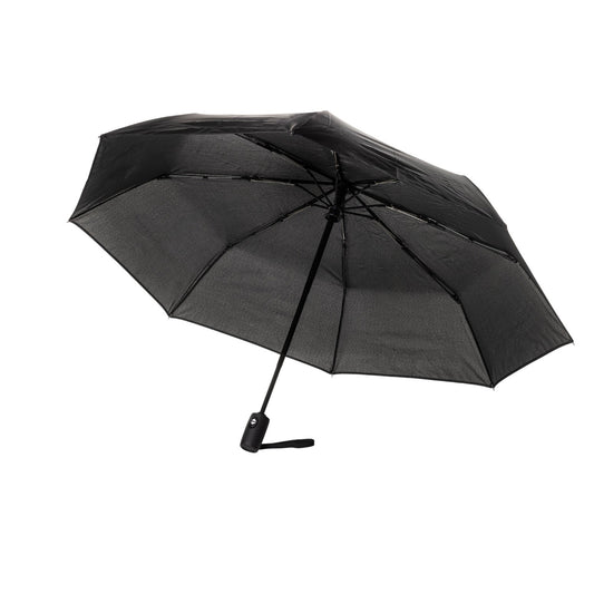 Black - Front - Swiss Peak Aware Automatic Folding Umbrella
