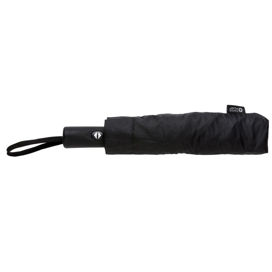 Black - Pack Shot - Swiss Peak Aware Automatic Folding Umbrella