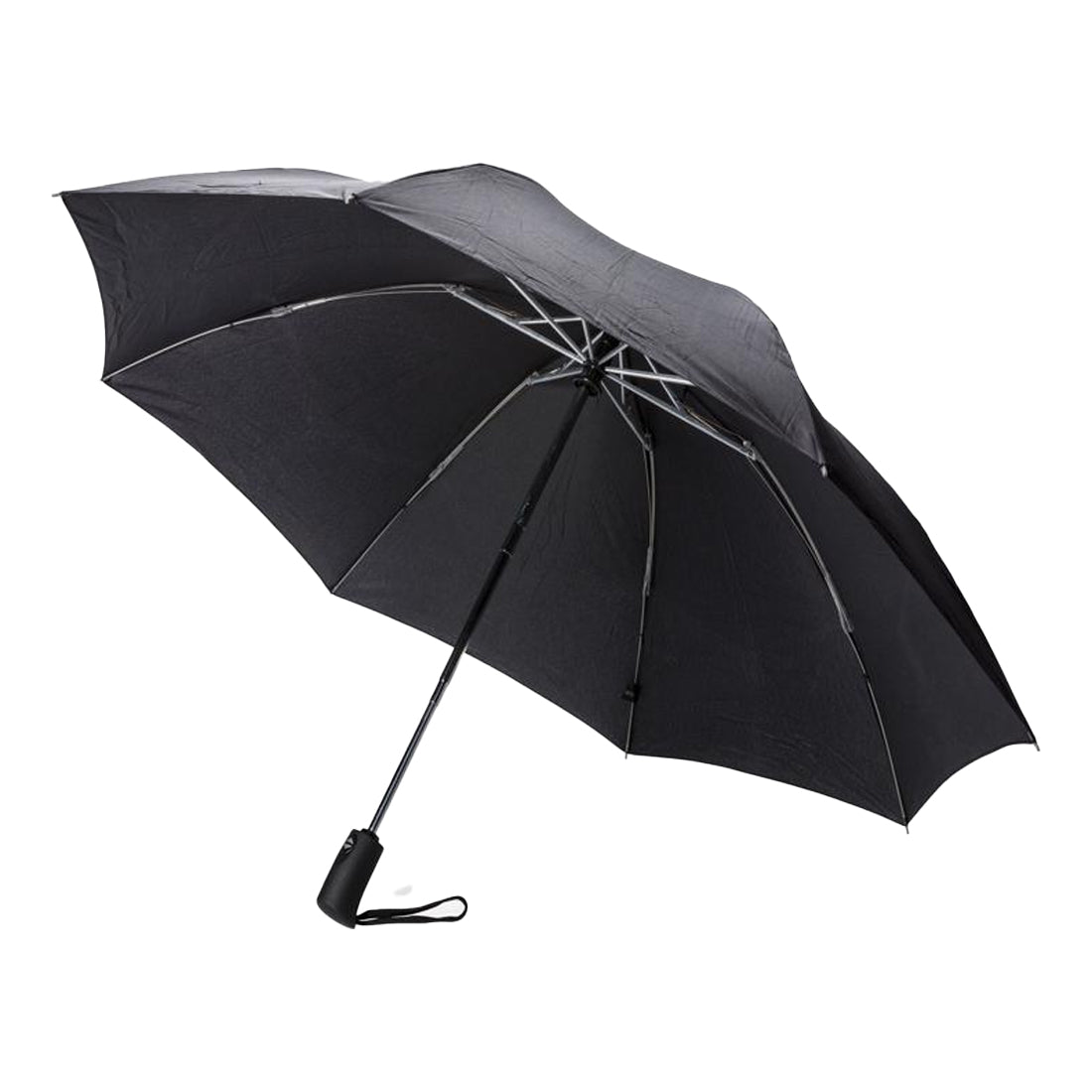 Black - Front - Swiss Peak Aware Automatic Folding Umbrella