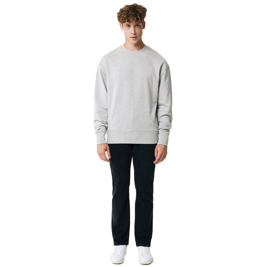 Heather Grey - Side - Iqoniq Unisex Adult Kruger Recycled Cotton Crew Neck Relaxed Fit Sweatshirt