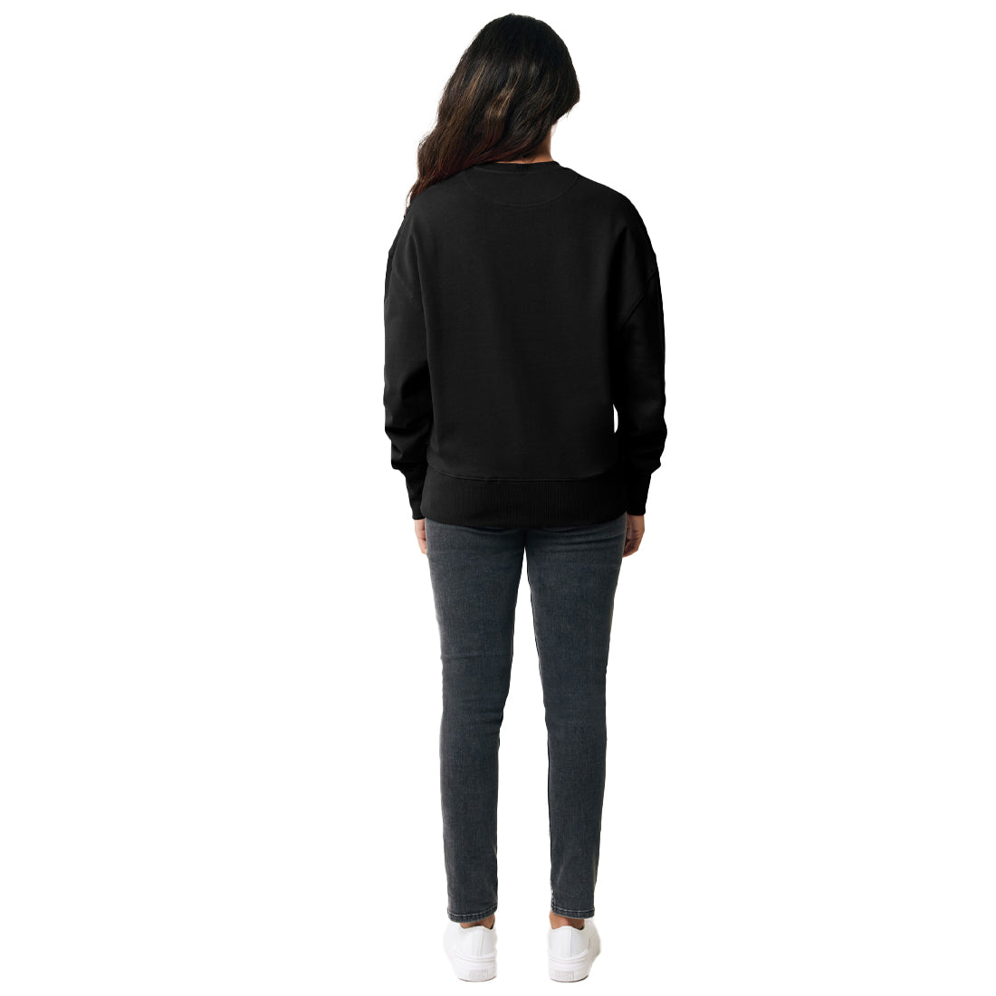 Black - Lifestyle - Iqoniq Unisex Adult Kruger Recycled Cotton Crew Neck Relaxed Fit Sweatshirt