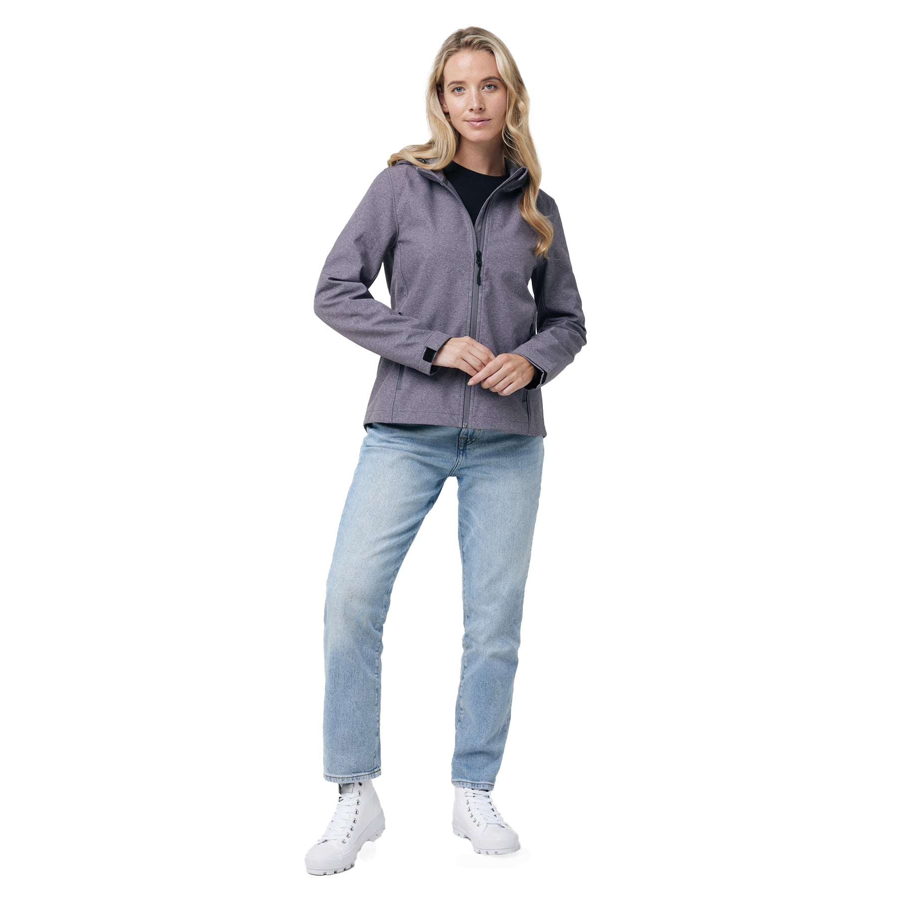 Vulcano Heather Grey - Side - Iqoniq Womens-Ladies Makalu Recycled Polyester Soft Shell Jacket