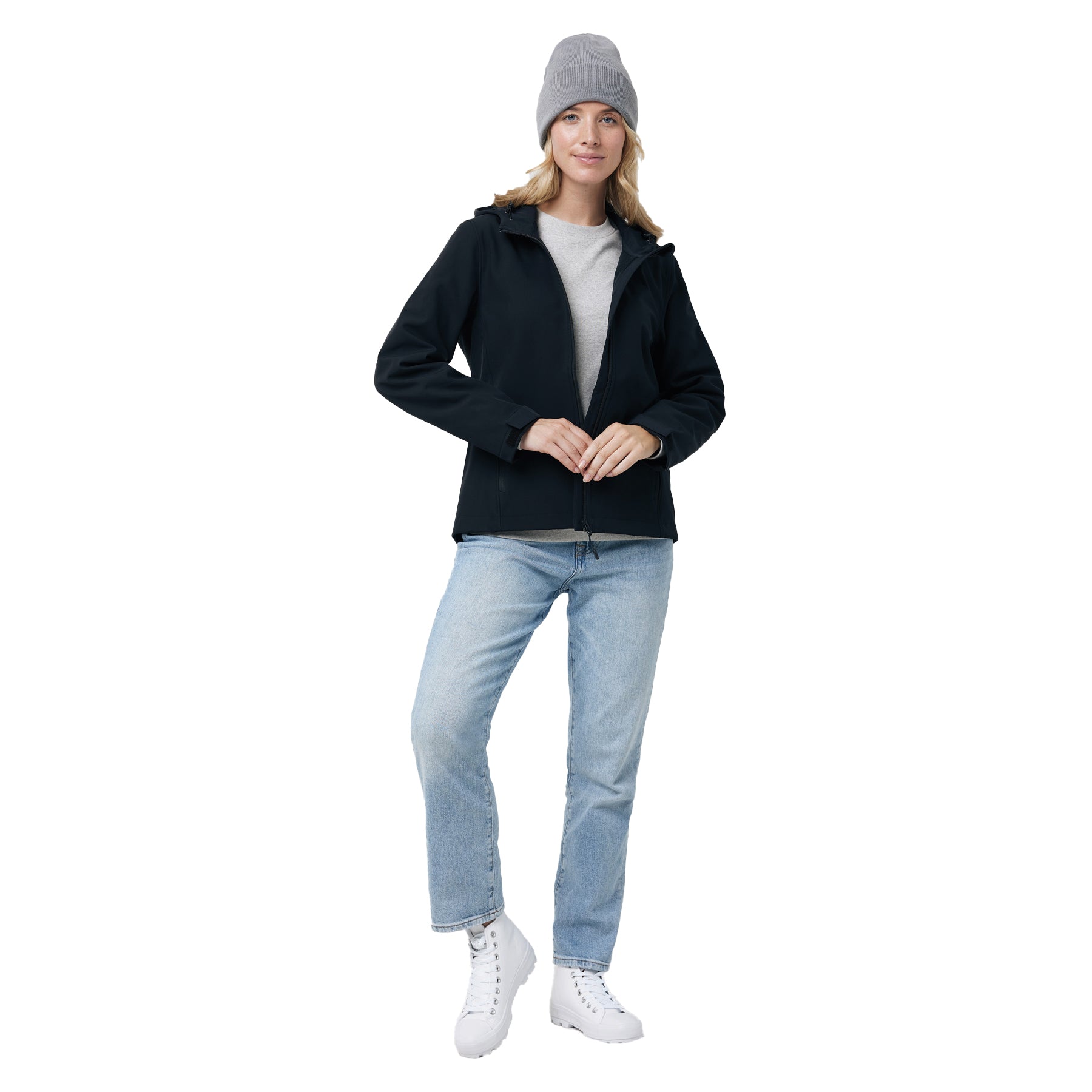 Black - Side - Iqoniq Womens-Ladies Makalu Recycled Polyester Soft Shell Jacket