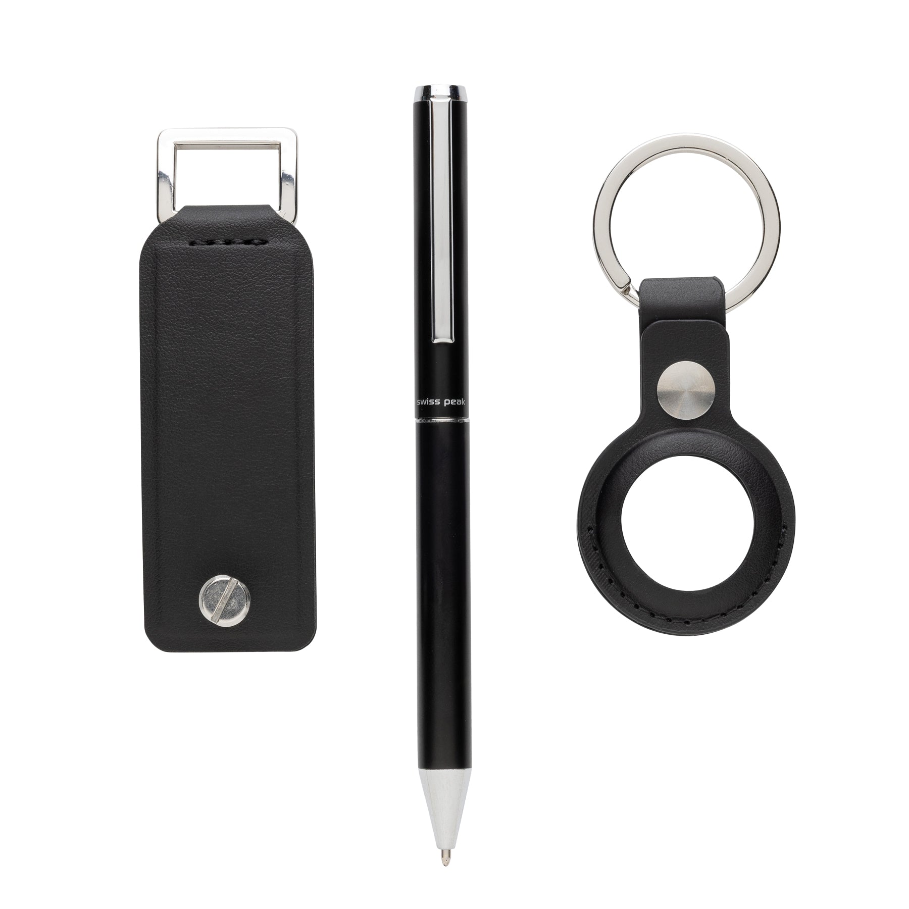 Black - Front - Swiss Peak Tula Recycled PU Pen Gift Box Set (Pack of 3)