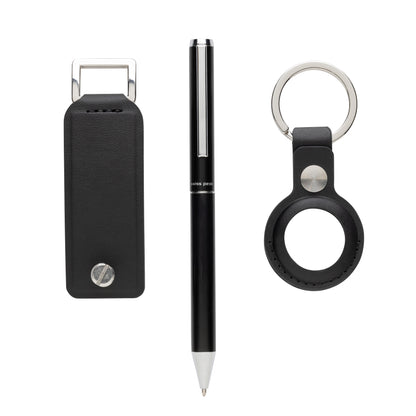 Black - Front - Swiss Peak Tula Recycled PU Pen Gift Box Set (Pack of 3)