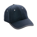 Navy - Close up - XD Collection Impact Aware Contrast Brushed Cotton 6 Panel Cap