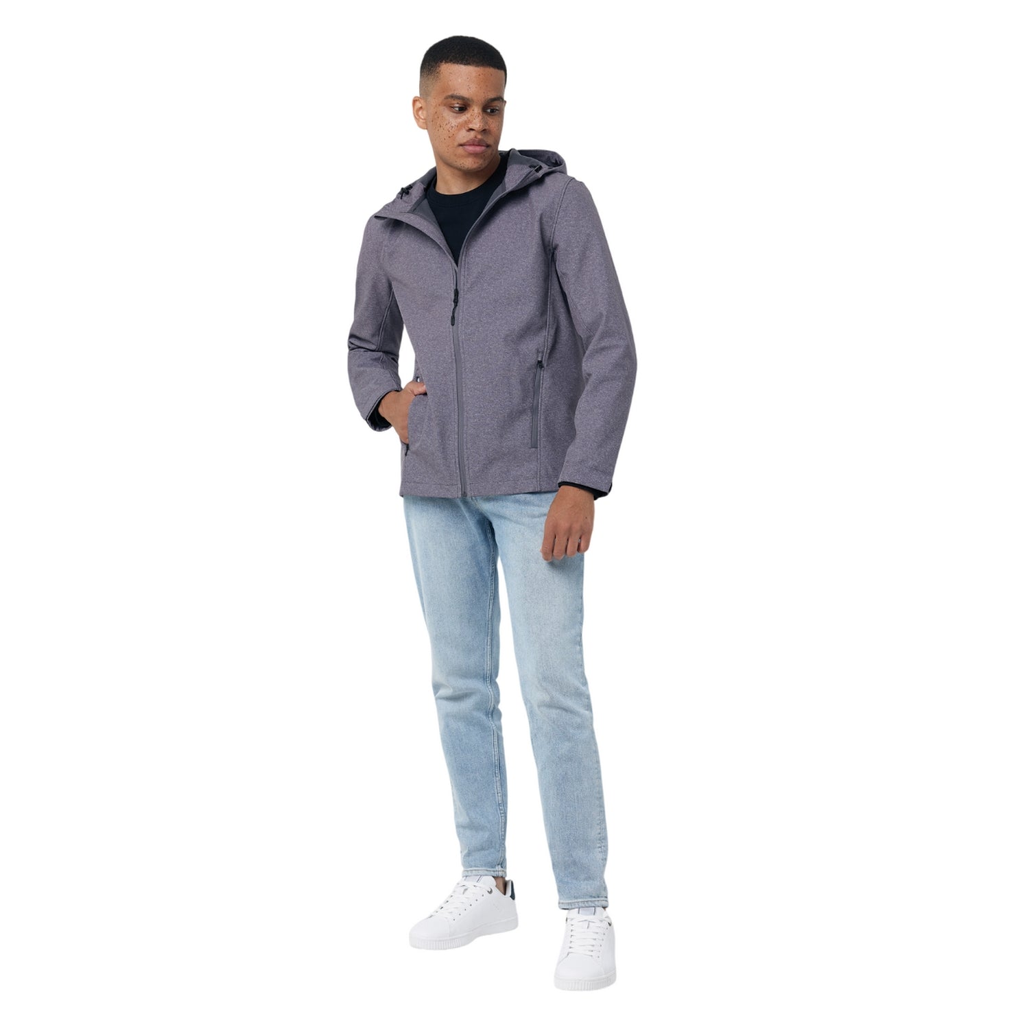 Vulcano Heather Grey Heather - Side - Iqoniq Mens Makalu Recycled Polyester Soft Shell Jacket