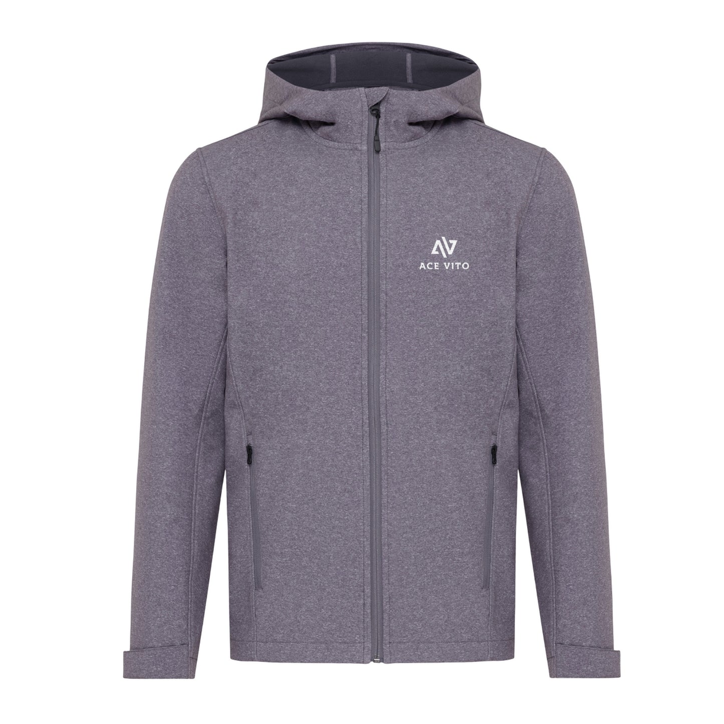 Vulcano Heather Grey Heather - Front - Iqoniq Mens Makalu Recycled Polyester Soft Shell Jacket