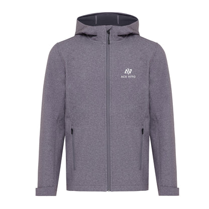 Vulcano Heather Grey Heather - Front - Iqoniq Mens Makalu Recycled Polyester Soft Shell Jacket