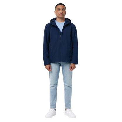 Navy - Side - Iqoniq Mens Makalu Recycled Polyester Soft Shell Jacket