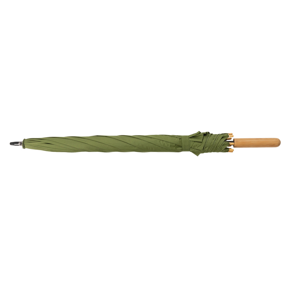Green - Side - XD Collection Impact Aware Bamboo RPET Stick Umbrella