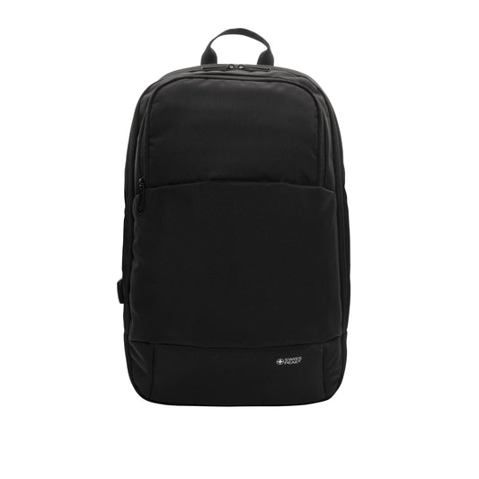 Black - Front - Swiss Peak Modern Aware Laptop Backpack