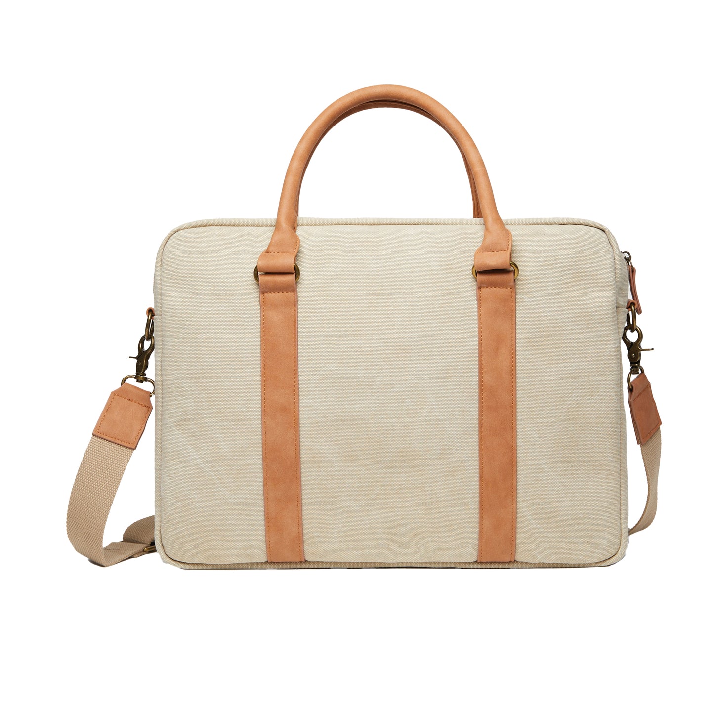 Beige - Back - Vinga Bosler Canvas Recycled 0.35L Laptop Bag
