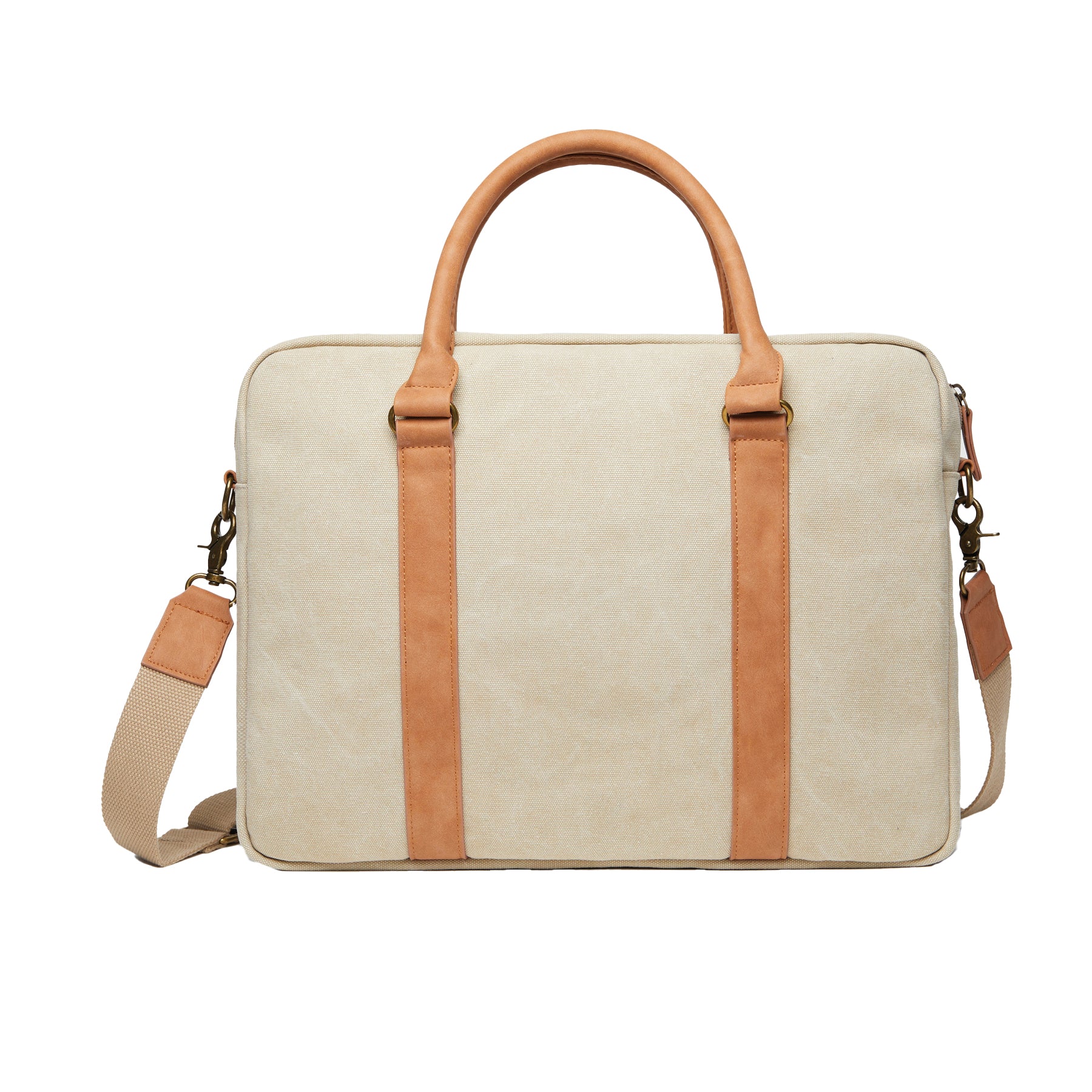 Beige - Back - Vinga Bosler Canvas Recycled 0.35L Laptop Bag