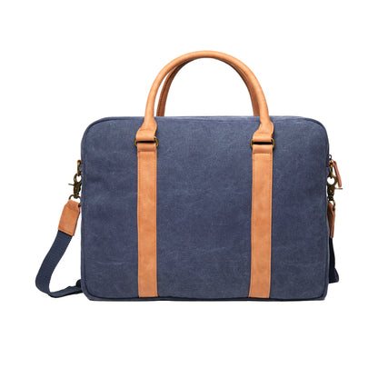Navy - Back - Vinga Bosler Canvas Recycled 0.35L Laptop Bag
