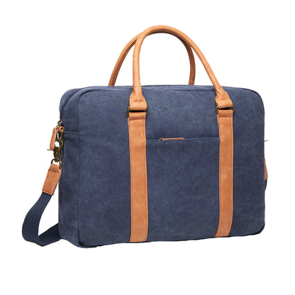 Navy - Side - Vinga Bosler Canvas Recycled 0.35L Laptop Bag