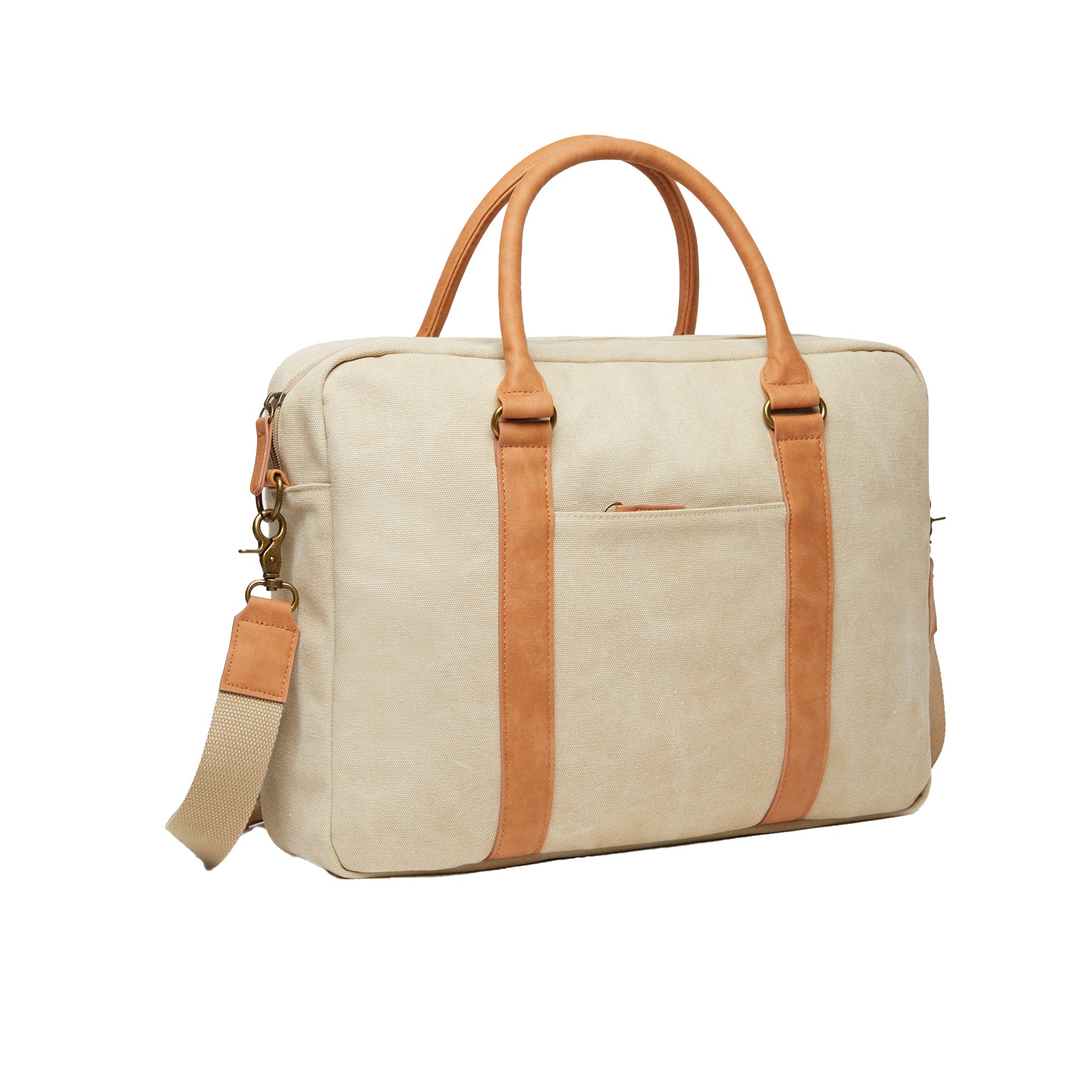 Beige - Side - Vinga Bosler Canvas Recycled 0.35L Laptop Bag