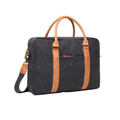 Black - Side - Vinga Bosler Canvas Recycled 0.35L Laptop Bag