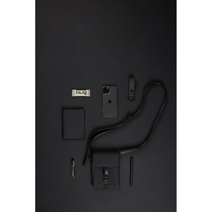Black - Close up - Vinga Baltimore Recycled Sling Backpack