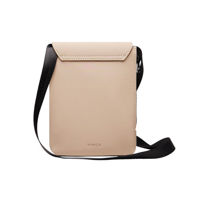 Greige - Back - Vinga Baltimore Recycled Sling Backpack