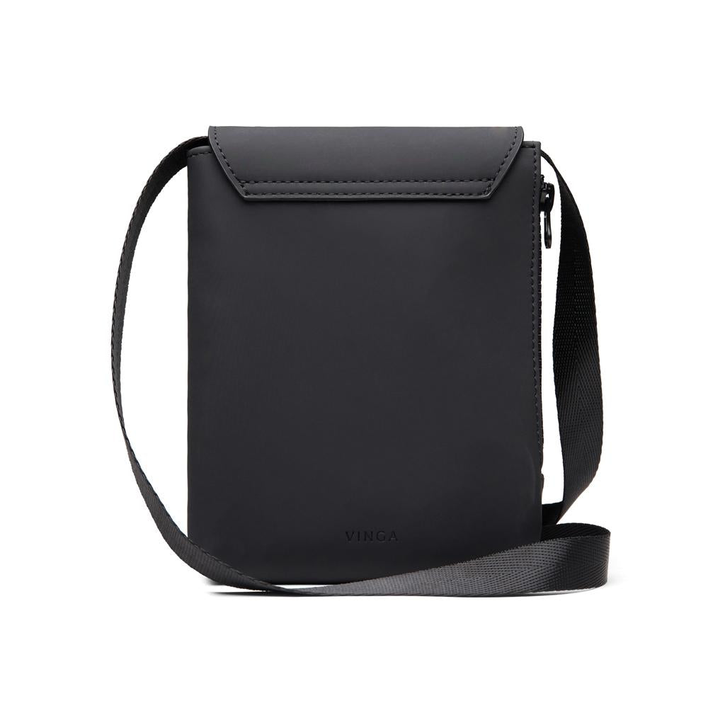 Black - Side - Vinga Baltimore Recycled Sling Backpack