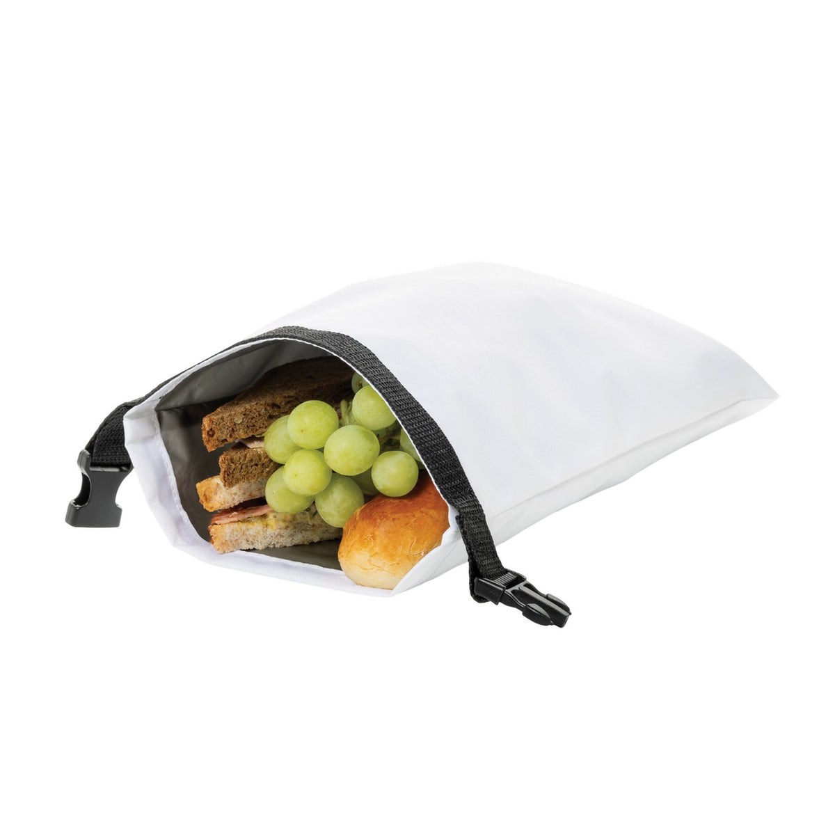 White - Back - XD Collection Snackstrap RPET Foldable Lunch Bag
