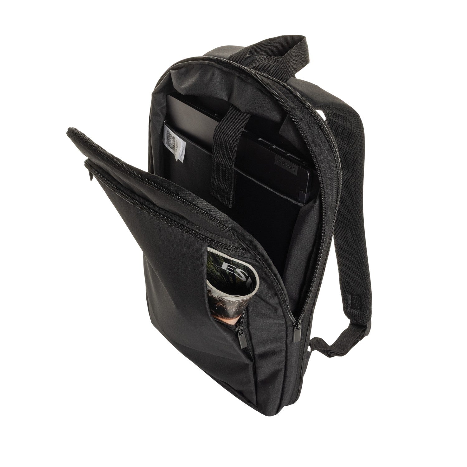 Black - Close up - XD Collection Flexpack Aware RPET Slim Laptop Backpack