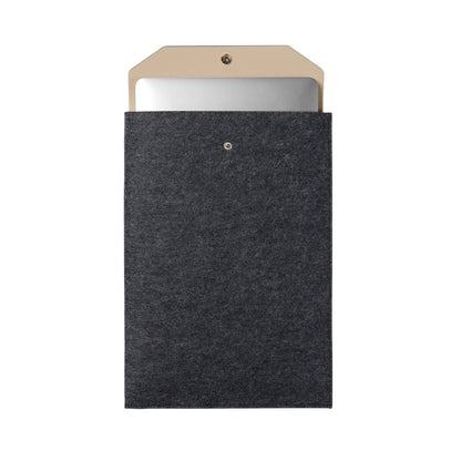 Black - Back - Vinga Albon Recycled Felt Laptop Sleeve