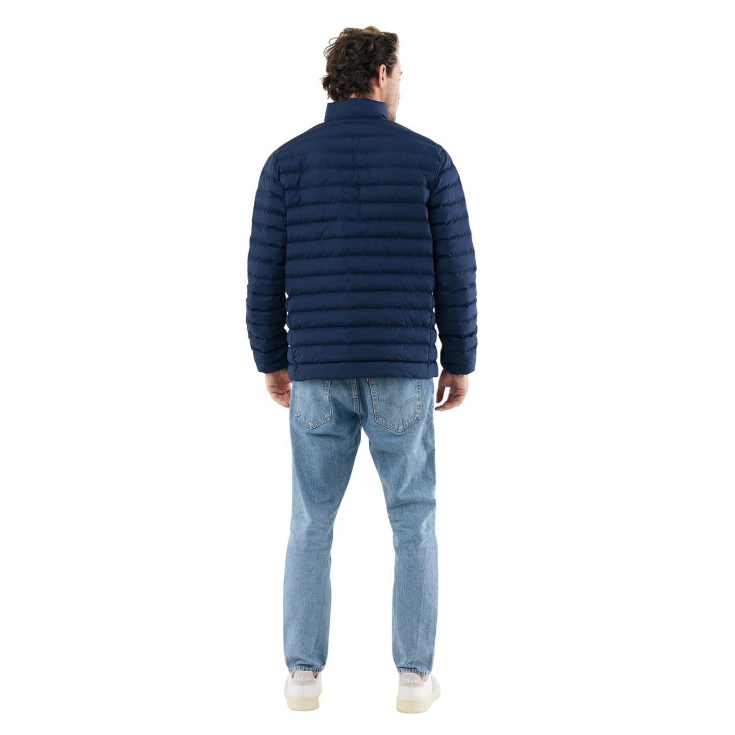 Navy - Pack Shot - Iqoniq Mens Maiko Recycled Polyester Padded Jacket