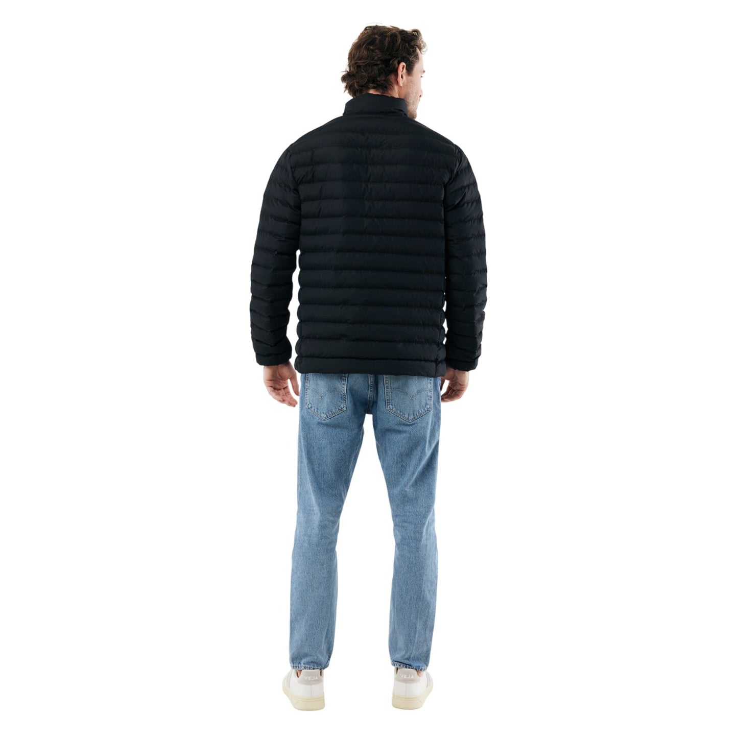 Black - Pack Shot - Iqoniq Mens Maiko Recycled Polyester Padded Jacket