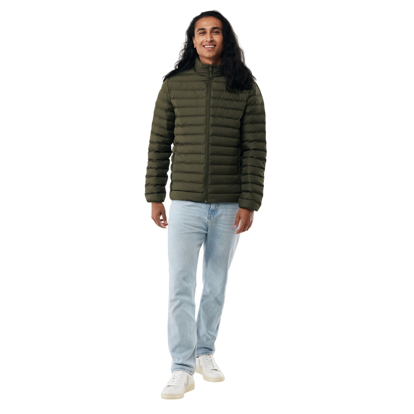Khaki - Lifestyle - Iqoniq Mens Maiko Recycled Polyester Padded Jacket